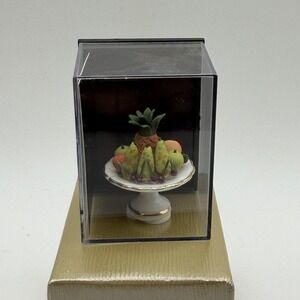Reutter Porcelain Fruit Plate Bowl Tray w/ Fruit Miniature Dollhouse Furniture